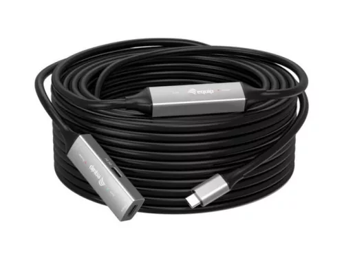 EQuip USB-C to C Active extension cable 15m Fekete