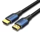 Vention Cotton Braided HDMI-A Male to Male HD Cable 8K 3m Blue Aluminum
