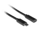 Lanberg USB-C M/F 3.1 cable 1,5m Fekete