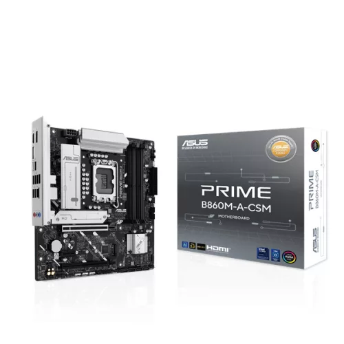 Asus Alaplap - Intel PRIME B860M-A-CSM s1851 (B860, 4xDDR5 8666+MHz, 4xSATA3, 2xM.2, HDMI+2xDP)