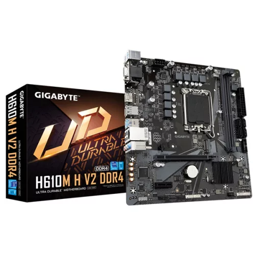 Gigabyte Alaplap - Intel H610M H V2 s1700 (H610, 2xDDR5 4800MHz, 1xGBE LAN, 4xSATA3, M.2, 8xUSB2.0, 4xUSB3.1)