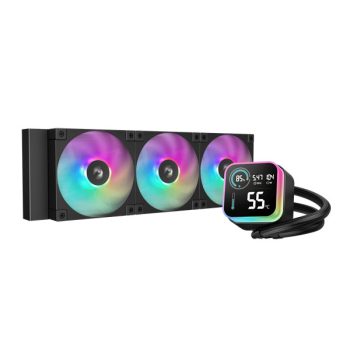   DeepCool CPU Water Cooler - LQ360 (max 21dB; max. 122,39 m3/h; 3x12cm, LED kijelző, fekete)