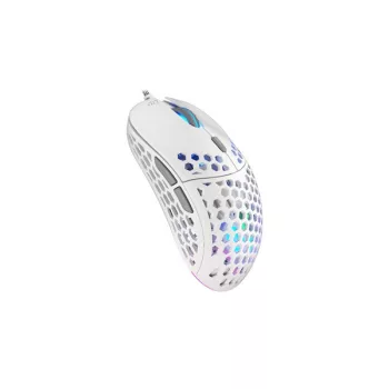   Endorfy Egér - LIX Plus Onyx (Honeycomb, 19 000 DPI, ARGB, PixArt chip, optikai, 1,8m, fehér)