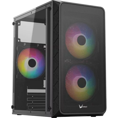 Formula Számítógépház - Air Mesh G4 Fekete (fekete, ablakos, 1x12cm venti, mATX, 1xUSB3.0, 1xUSB2.0)