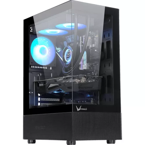 Formula Számítógépház - Crystal Z1 Fekete (fekete, ablakos, ATX, 1xUSB3.0, 1xUSB2.0, 1xType-C)