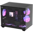 Formula Számítógépház - Crystal Z2M Plus Fekete AR V2 (fekete, ablakos, mATX,3x12 cm venti,2xUSB2.0, 1xUSB3.0, 1xType-C)