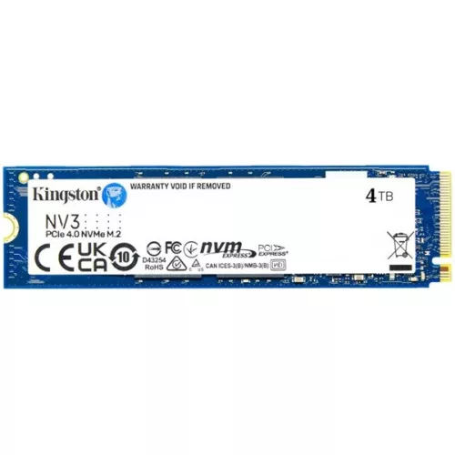Kingston SSD 4TB - SNV3S/4000G (M.2 NVMe NV2, R/W: 6000/5000MB/s)