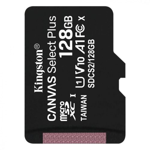 Kingston 128GB microSDXC Canvas Select Plus 100R A1 C10 Card (adapter nélkül)