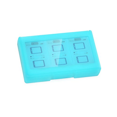 Dobe Switch / Switch 2 játéktároló 24 slot - Átlátszó Kék