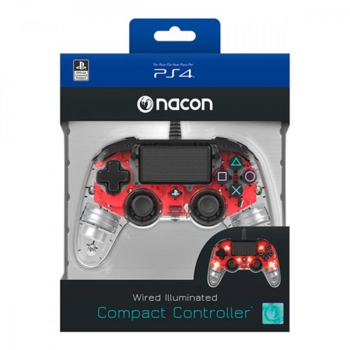 Nacon Wired Compact Controller Halványpiros (vezetékes kontroller) PS4/PC