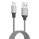 Dotfes A03M Frosted TPE Micro USB kábel, szürke, 1 méter