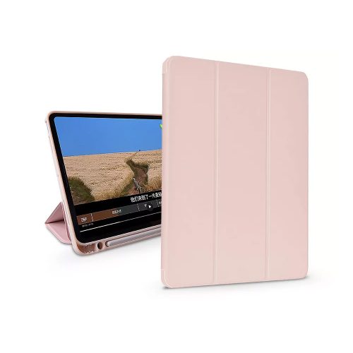 APPLE IPAD 10.2 (2019/2020/2021) TABLET TOK (SMART CASE) ON/OFF FUNKCIÓVAL, APPLE PENCIL TARTÓVAL, MÁGNESES TÖLTŐVEL - PINK