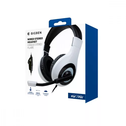 Bigben Stereo Gaming Headset V1 PS4 / PS5  Fehér (használt, 1 hó jótállás)