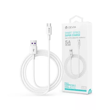   DEVIA USB - USB TYPE-C TÖLTŐ- ÉS ADATKÁBEL 5V 1,5 M - FEHÉR