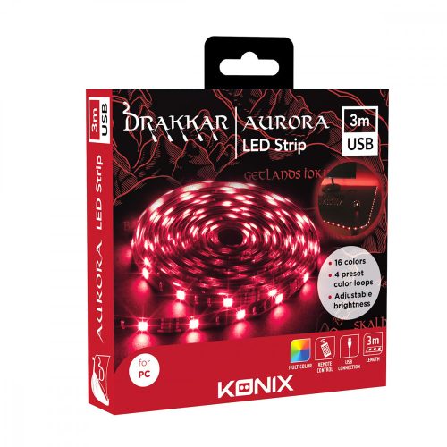 Konix Drakkar Aurora USB-s RGB LED szalag 3 méter KX-DK-LED-3MUSB