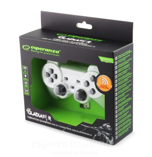 Esperanza Gladiator Wireless Gamepad PS3/PC GX600 fehér EGG108W