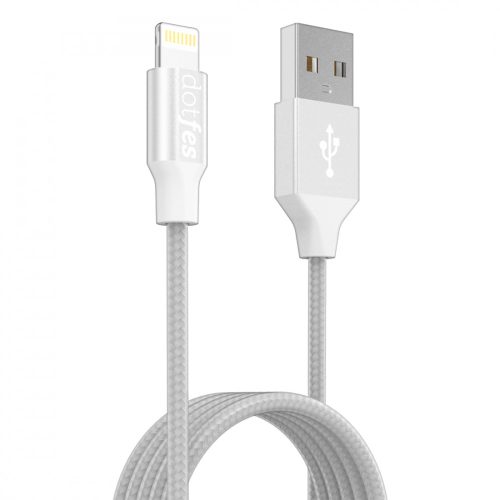 Dotfes A03 Frosted TPE Lightning-USB kábel, fehér, 1 méter