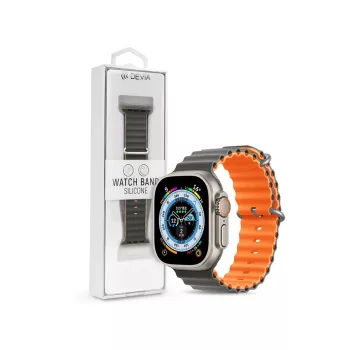   Devia APPLE WATCH SZILIKON SPORT SZÍJ 38/40/41 MM - Szürke / Sárga