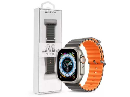 Devia APPLE WATCH SZILIKON SPORT SZÍJ 38/40/41 MM - Szürke / Sárga