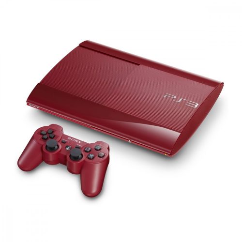 Playstation 3 (PS3 Garnet Red) SuperSlim 500 GB használt, 1 hónap garanciával