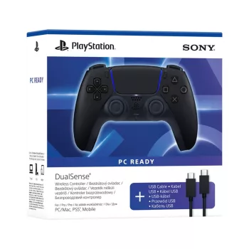   Playstation®5 (PS5) DualSense™ V3 Midnight Black (fekete) vezeték nélküli kontroller + USB kábel (PC/PS5)