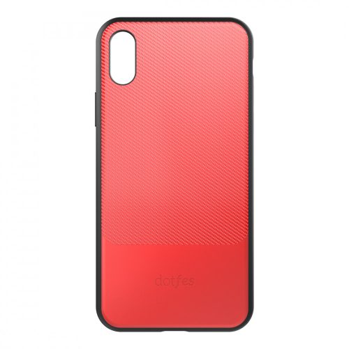 Dotfes G02 Karbon hatású, kártyatartós iPhone 7 / 8 / SE2020 tok (piros)