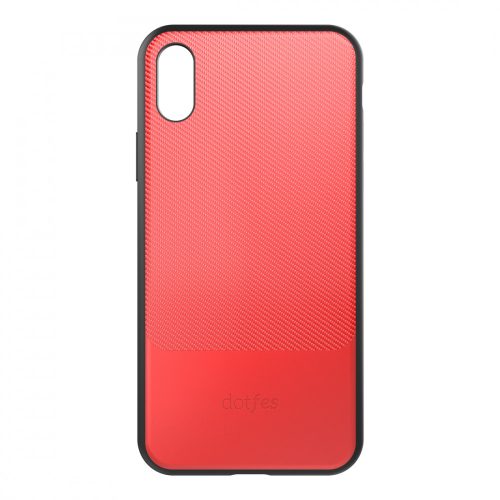 Dotfes G02 Karbon hatású, kártyatartós iPhone 7 / 8 / SE2020 tok (piros)