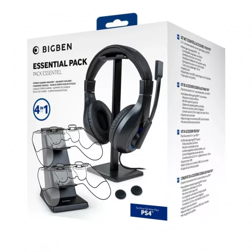 Bigben PS4 kiegészítő csomag (headset + állvány + töltő + analóg védő)
