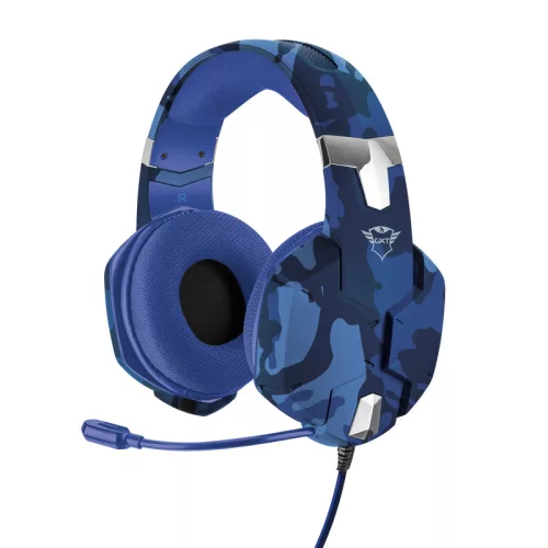 Trust Gaming GXT 322B Carus Játékosoknak készült mikrofonos fejhallgató PS4 / PS5 - Kék terepminta (23249)