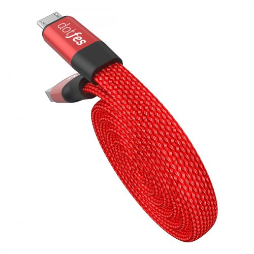 Dotfes A09M feltekeredő Micro USB kábel, piros, 1 méter