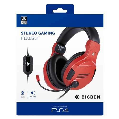 Bigben Stereo Gaming Headset V3 PS4/PS5/PC/Mobil - Piros