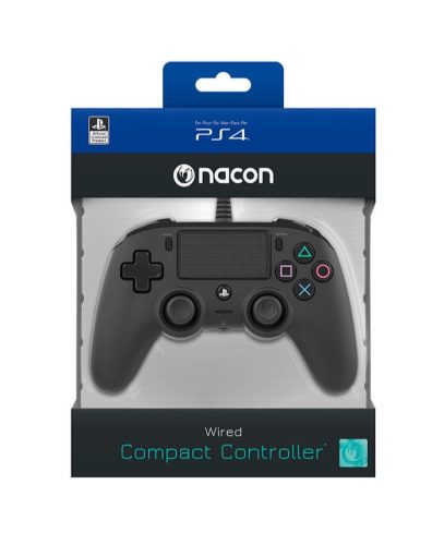 Nacon Wired Compact Controller Fekete (vezetékes kontroller) PS4/PC