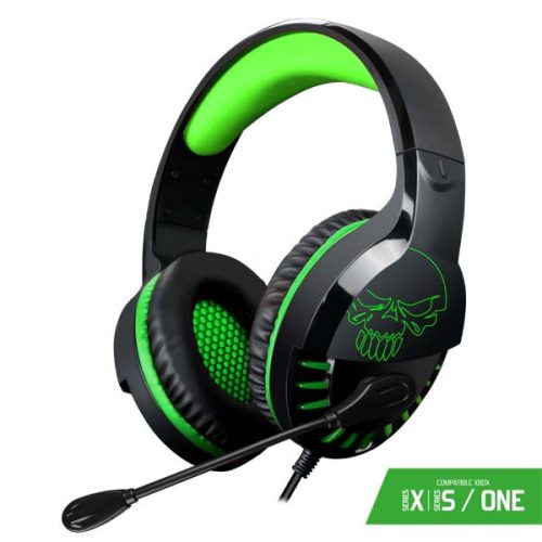 Spirit of Gamer PRO-H3 Fejhallgató  Xbox One / Series X/S, 3-5mm jack, zöld - MIC-PH3XXS