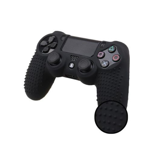 Csúszás-gátló szilikon gumi tok PS4 kontrollerhez - Fekete