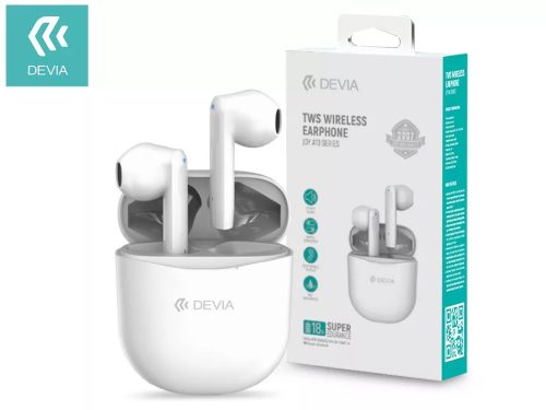 DEVIA TWS BLUETOOTH SZTEREÓ HEADSET V5.0 + TÖLTŐTOK JOY A10 - FEHÉR