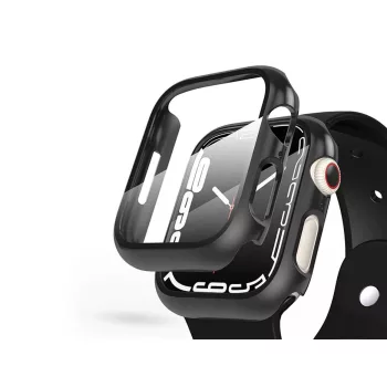   Devia APPLE WATCH 7 / 8 (41 MM) VÉDŐTOK BEÉPÍTETT EDZETT ÜVEGGEL - FEKETE
