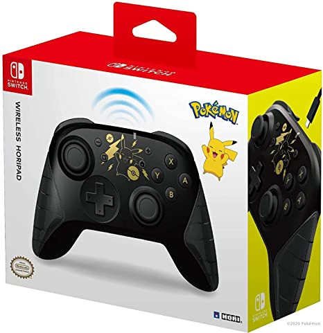 HORI Vezetéknélküli Kontroller Nintendo Switch (Pikachu Black & Gold Edition)