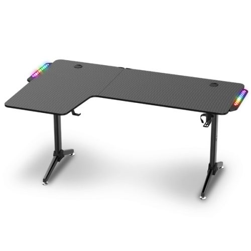 Spirit of Gamer Gamer Asztal - Headquarter 600 L (MDF lap, fém lábak, RGB világítás)