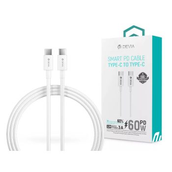   DEVIA USB TYPE-C - USB TYPE-C TÖLTŐ- ÉS ADATKÁBEL 60W 1,2 M - FEHÉR