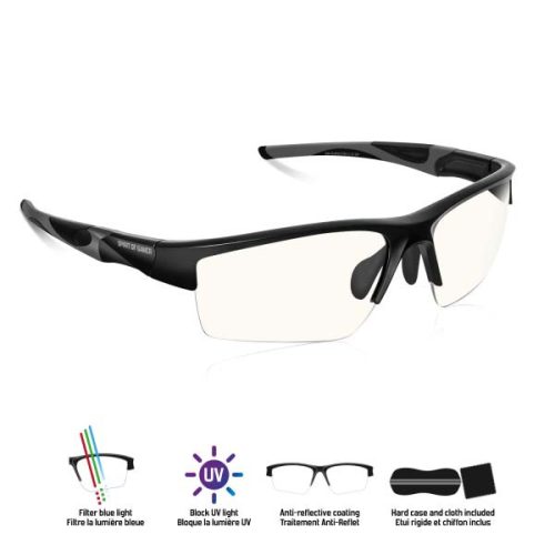 Spirit of Gamer Szemüveg - Retina Pro (Kékfény/UV szűrő, tükröződés mentes, fekete) - SOG-GLAP10