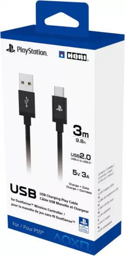 HORI TYPE-C-USB töltőkábel, PS5 DualSense kontrollerhez, 3 méter