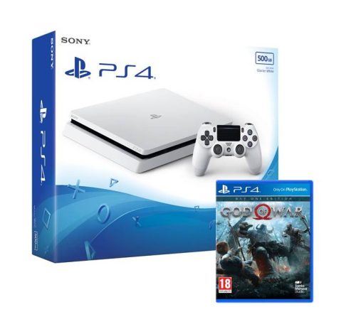 Playstation 4 (PS4) Slim 500 GB Glacier White 500 GB (fehér) + God of War