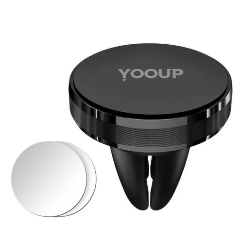 YooUp C02 Szellőzőrácsra Rögzíthető Autós Telefontartó Mágneses Fekete