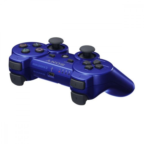 Playstation 3 Dualshock 3 kontroller (kék, vezeték nélküli, rezgős, akkus, felújított )