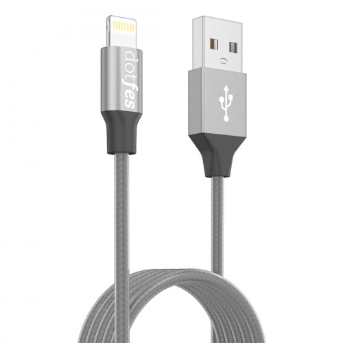 Dotfes A03 Frosted TPE Lightning-USB kábel, szürke, 1 méter