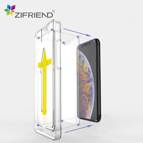 ZiFriend 2-5D, önfelhelyező smart üvegfólia, iPhone XR