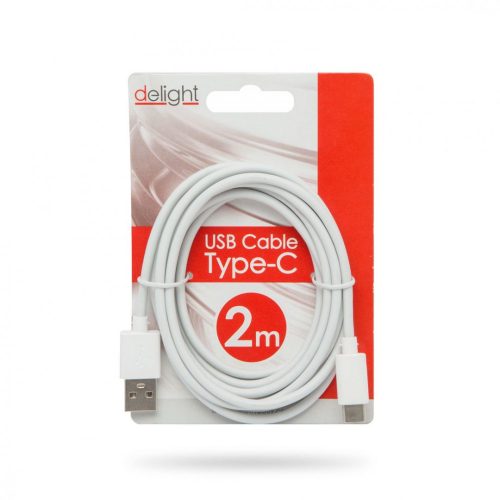 Delight USB Type-C kábel 2m - fehér