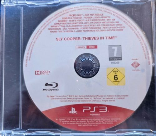 Sly Cooper Thieves in Time PS3 (használt, karcmentes, CD tokban, borító nélkül)