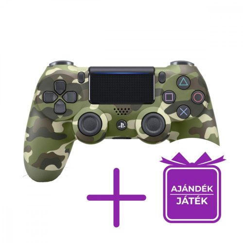 Playstation 4 (PS4) Dualshock 4 kontroller V2 Green Camouflage (zöld terepmintás) + választható játék