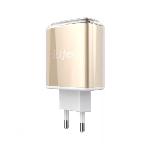 Dotfes C01 Hálózati adapter, 2 kimenettel (arany)